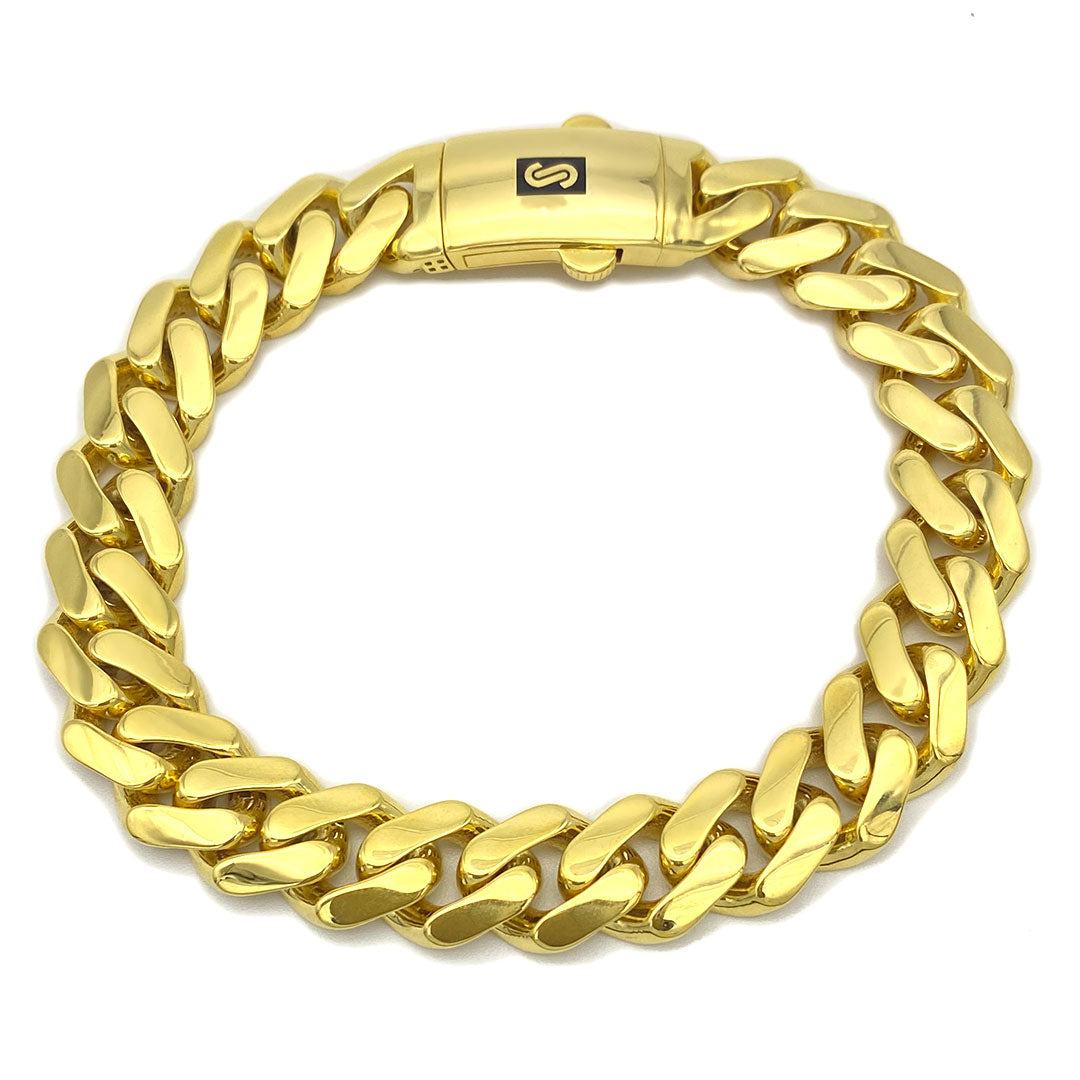 10k Hollow Monaco Cuban Bracelet 11mm